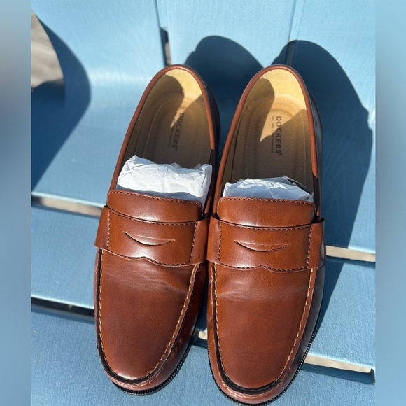 MENS DOCKERS COLLEAGUE CLASSIC TAN LOAFER BUSINESS CASUAL DRESS SHOES SZ 12W - Picture 10 of 12